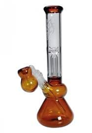 Black Leaf Percolator icebong amber - Cenově dostupný a stylový bong z čirého a jantarového skla!
