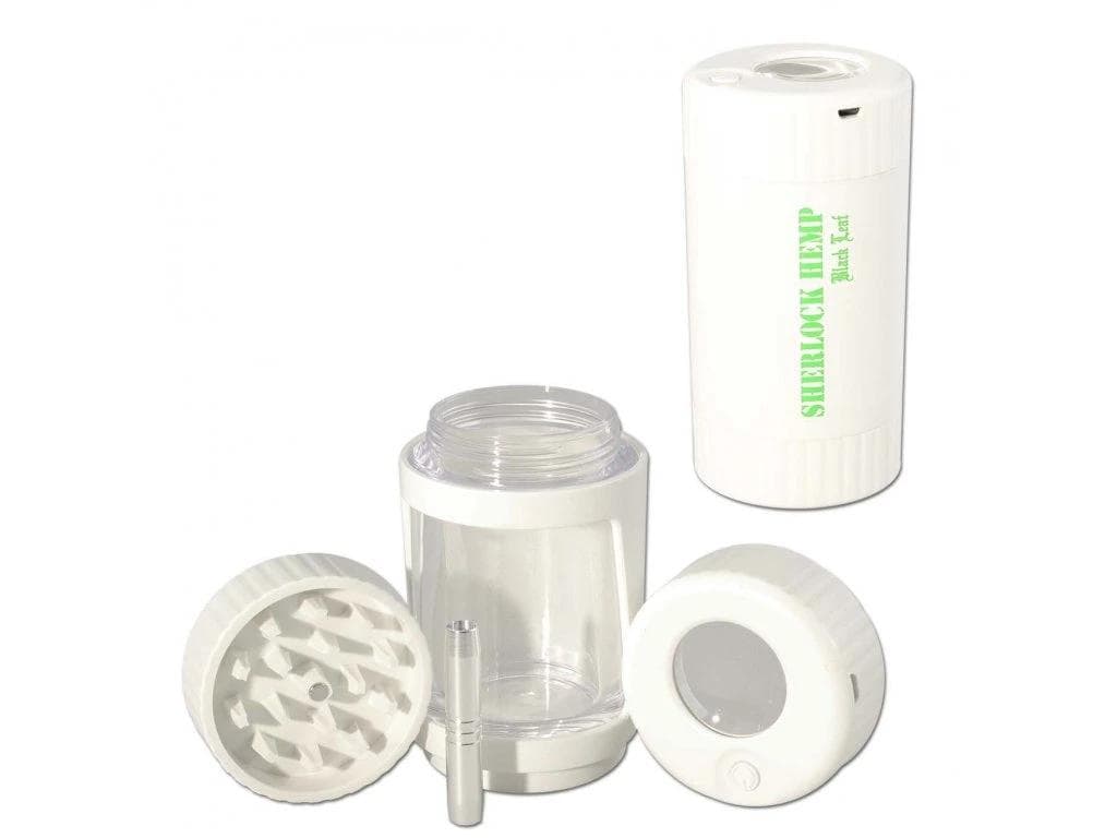 Black Leaf Sherlock Hemp 4in1 Glow Jar-White - 4-patrová bílá drtička se šlukovkou