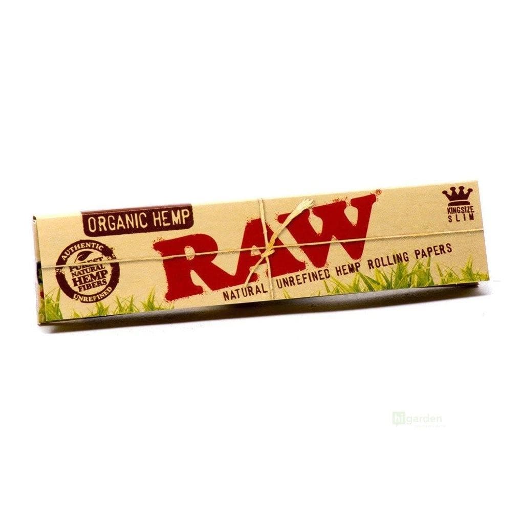 Raw Organic Hemp Rolls Slim 5m - Papírky z konopného papíru. Neobsahují žádné bělící látky. Jemný, světle hnědý průhledný papírek a přírodní lepidlo.